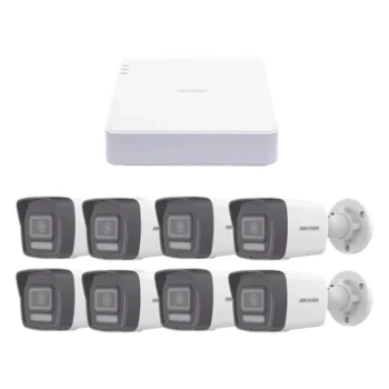 Kit de Videovigilancia IP / NVR 8 Canales PoE / 8 Cámaras Bala 2 Megapixel / ColorVu Lite / IR 30 m (98.4 ft) / Lente 2.8 mm 103°