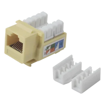 Jack Keystone Cat5e / Terminación 110 Punchdown / RJ45 Sin Blindaje / 90° / 24-26 AWG / Amarillo