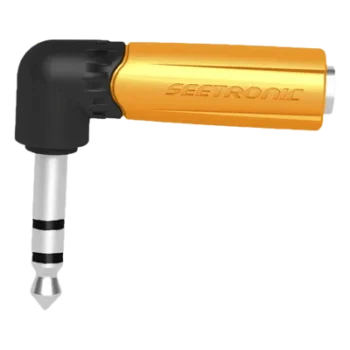 Adaptador de Audio Estéreo / Jack 1/4in a 1/4in / Ángulo Recto / Carcasa Plástica