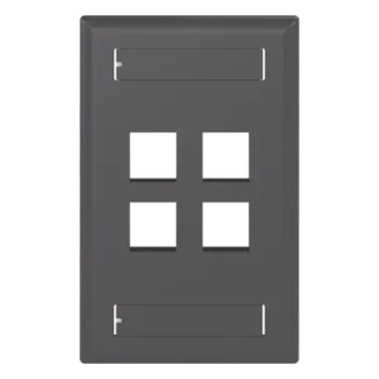 Placa de Pared Vertical / 4 Puertos Keystone / Montaje Vertical / 69.8 x 114.3 mm (2.75 x 4.5 pulg.) / ABS Negro / RoHS