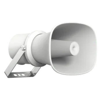 Bocina IP Tipo Trompeta / 25 Watts / PoE / Anti-corrosión / IK10 / Entrada de Alarma / TTS / SPL 124 dB @ 1 m