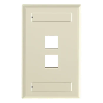 Placa de Pared Vertical / 2 Puertos Keystone / Diseño Plano / 69.8 x 114.3 mm / 2.75 x 4.5 pulg. / Color Marfil