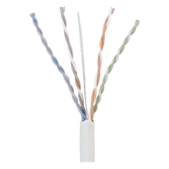 Bobina UTP / Cat 5e / 24 AWG Cobre Sólido / CMP Plenum / 305 m (1000 pies) / 4 Pares / Blanco