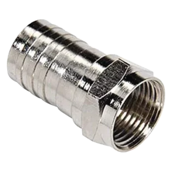 Conector F Macho / Doble Blindaje / Plegable / Bronce Niquelado / RG-6