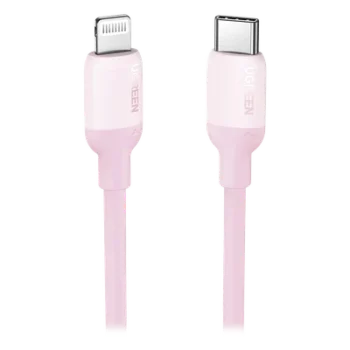 Cable USB-C a Lightning / Certificado MFi / 1 m (3.3 ft) / Carga Rápida PD 20W / Sincronización 480 Mbps / Silicona y TPE / Rosa