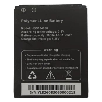 Batería de Respaldo para Bodycam / 3050 mAh / 11.59 Wh / 3.8 VCC / Carga 4.35 VCC / 52 x 42 x 11 mm