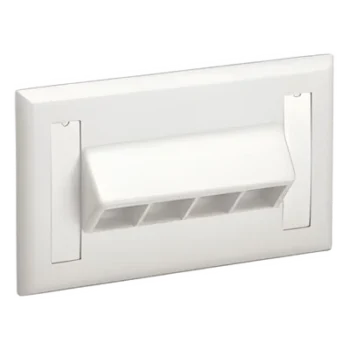 Placa de Pared Horizontal / 4 Puertos Keystone / 69.8 x 114.3 mm / 2.75 x 4.5 pulg. / Blanco Mate