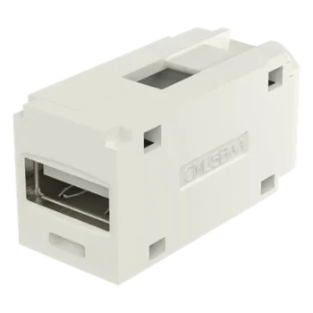 Módulo Acoplador / USB 2.0 / Hembra a Hembra / Tipo Mini-Com / Blanco Mate / 1 Espacio