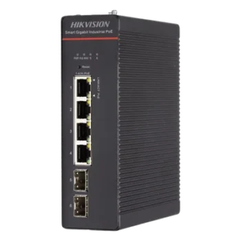 Switch Industrial Administrable / 4 Puertos Gigabit HiPoE 90 W / 2 Puertos SFP / Presupuesto PoE 300 W / Alcance Extendido 300 m (984.3 ft)