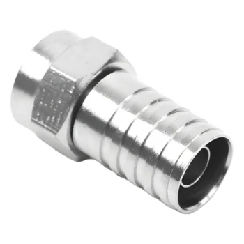 Conector F Macho / Doble Blindaje Plegable / RG-59 / Bronce Niquelado / Contacto Oro / 1.64 ft Equivalente