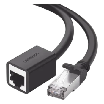 Cable de Extensión Cat6 RJ45 F/UTP / Macho a Hembra / 0.5m (1.6ft) / 1000Mbps / 250MHz / Cobre / Negro