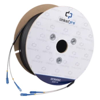 Carrete de Fibra Óptica Monomodo / SC-SC Duplex / 300 m (984.25 pies) / Reforzado con Kevlar / Subterráneo por Tubería