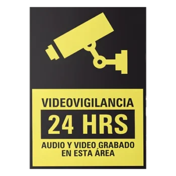 Letrero de Videovigilancia / Poliestireno / 20 x 30 cm / 10 Unidades / Interior y Exterior