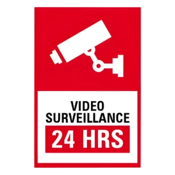 Letrero de Videovigilancia / 19.8 x 30 cm / 7.8 x 11.8 in / Poliestireno / Inglés