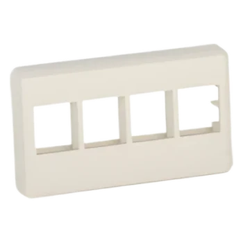 Placa de Pared Modular / 4 Puertos Keystone / Montaje Vertical / Blanco Mate / ABS