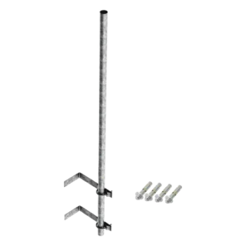 Mástil de Montaje en Pared / 3 m (9.8 ft) / Acero A-36 Galvanizado / 1-1/2" Ced. 30 / Soporte Antenas y Cámaras hasta 2'