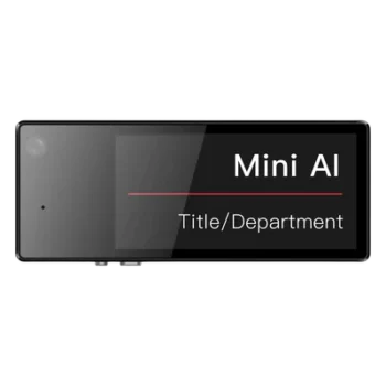 Body Camera en Placa de Identificación / 1600x1200p / Pantalla Tinta Electrónica 2.13 in / 64GB / Wi-Fi / 12h Grabación / 81x32.4x9 mm / 52g