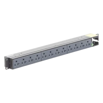 PDU Básico para Rack / 12 Contactos NEMA 5-20R / Entrada NEMA 5-15P / 15A / 120 Vca / Montaje Horizontal 1U / 19 in