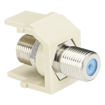 Módulo Acoplador Coaxial Tipo F / Keystone / 75 Ohms / 3.0 GHz / 1.17 x 0.86 pulgadas / Blanco Mate