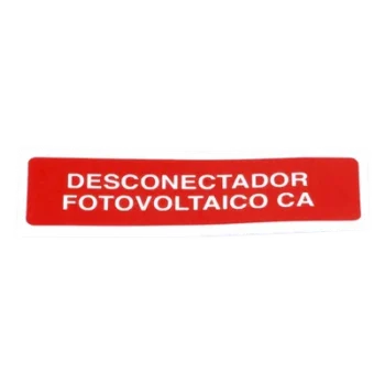 Etiqueta de Desconectador Fotovoltaico / Vinil Adhesivo Mate / Paquete 20 Unidades / Resistente a Clima Extremo