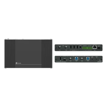 Auto-Switcher | 1 USB-C + 2 HDMI/USB Inputs | HDMI Output | USB 3.2 Switching | 4K@60Hz | HDCP 2.3 | PoE | MegaTOOLS Enclosure