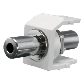 Módulo Acoplador Estéreo / 3.5 mm / Keystone / Paso / Blanco Mate / 100 Ohmios / 1A / 50V
