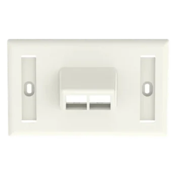 Placa de Pared Horizontal / 2 Puertos Keystone / Blanco Mate / 2.75 x 4.5 pulg.