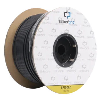 Carrete de Fibra Óptica Monomodo / Conectores LC-LC Dúplex / 150 m (492.13 pies) / Reforzada con Kevlar / Tight Buffer 900 μm / HDPE para Subterráneo