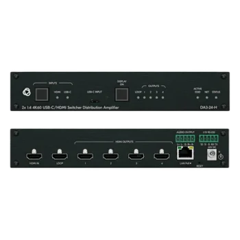 Distribuidor y Switcher 2x1:4 | 4K@60Hz 4:4:4 | HDMI 2.0b | HDCP 2.3 | 18Gbps | EDID Inteligente | Escalado Automático | Audio Analógico | RS-232 | Alimentación 20 VDC | Montaje en Rack 1U | 21.46 cm x 16.30 cm x 4.36 cm (8.45 in x 6.