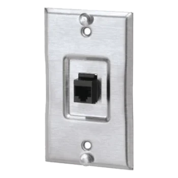 Placa de Pared / 1 Puerto Keystone / Cat5e / Acero Inoxidable / 2.74 x 4.50 pulgadas