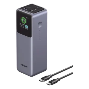 Power Bank / 25000mAh / 200W Total / 140W USB-C1 + 100W USB-C2 / PD 3.0 / QC 3.0 / Pantalla TFT / Carcasa Ignífuga