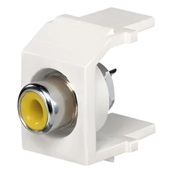 Conector Keystone RCA / Para Soldar / RG-6 y RG-59 / 1 Espacio / Inserto Amarillo / Marfil