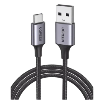 Cable USB-A a USB-C / 2 Metros (6.56 Pies) / 480 Mbps / Carga Rápida 18W / Nylon Trenzado / Aluminio