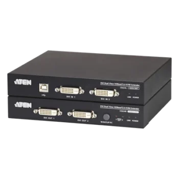 Extensor KVM / HDBaseT 2.0 / Dual Display DVI / USB 2.0 / RS-232 / 100m (328 pies) / Cat6/6a