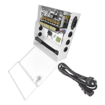 Fuente de Poder con Respaldo de Batería / 11-15 Vcc / 10 A / 9 Salidas / Entrada 96-264 Vca / Protección de Batería 10.5 V