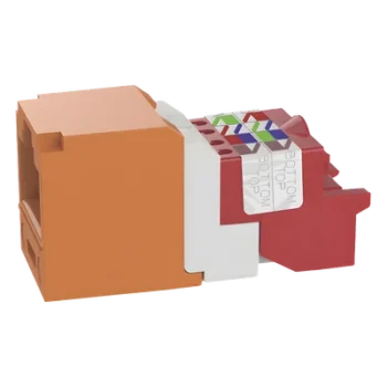 Conector Jack RJ45 / Cat 5e / 8P8C / Estilo T / Mini-Com / Terminación sin Impacto / 100W PoE / Naranja