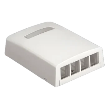 Caja de Montaje en Superficie / 4 Módulos Keystone / ABS / 3.26 x 1.23 x 3.28 in / Marfil