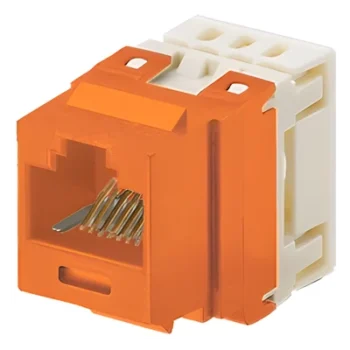 Módulo Jack de Cobre / Categoría 5e / RJ45 Keystone / Terminación 110 / 8P8C / Naranja / Sin Blindaje / 25 Unidades