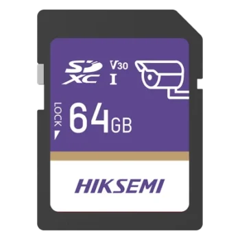Tarjeta SD / 64 GB / Lectura 100 MB/s / Escritura 90 MB/s / Clase 10 U3 V30 / 3D TLC NAND / -25°C a 85°C (-13°F a 185°F) / Videovigilancia 24/7