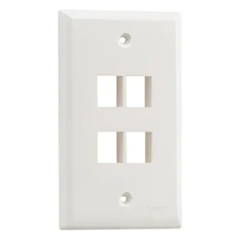 Placa de Pared Vertical / 4 Puertos Keystone / Montaje Vertical / 69.8 x 114.3 mm / 2.75 x 4.5 pulg. / ABS / Marfil