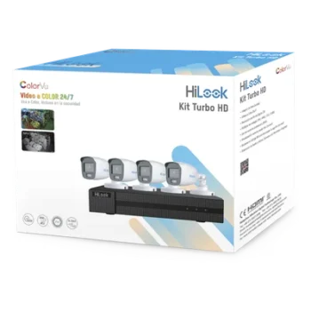 Kit de Videovigilancia TurboHD / 2 Megapixel / 4 Canales + 1 IP / ColorVu 20 m (65.6 ft) / Audio por Coaxitron / 4 Cámaras Bala