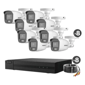 Kit de Videovigilancia TurboHD / DVR 8 Canales + 2 IP / 1080p Lite / 8 Cámaras Bala ColorVu / Audio Integrado / IR Blanco 20 m (65.6 ft) / HDD hasta 6 TB