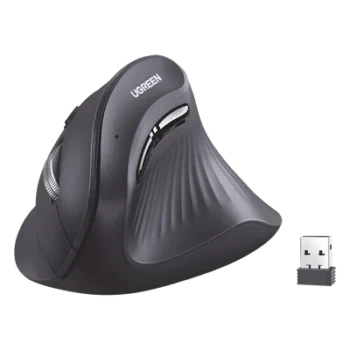 Mouse Inalámbrico Vertical / Dual 2.4G y Bluetooth / 3 Dispositivos Simultáneos / 4 Niveles DPI hasta 4000 / Alcance 10 m (32.8 ft) / 5 Botones Silenciosos