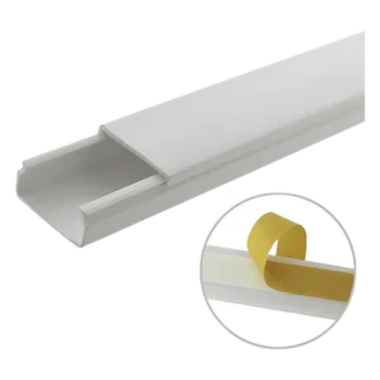 Canaleta de PVC / 20 x 10 mm / 1.83 m (6 ft) / Sin División / Autoextinguible / Adhesiva / Anti-UV