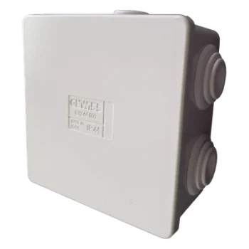 Caja Estanca de Derivación / 6 Entradas Ø23 mm / IP44 / IK07 / 80×80×40 mm / Tapa a Presión / Libre de Halógenos