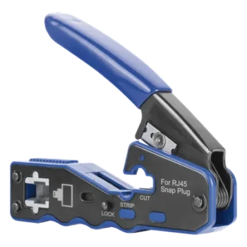 Pinza de Red / Corte y Terminado RJ45 Pass-Through / Cuchilla Intercambiable / Acero al Carbón / Mango Ergonómico ABS + TPR