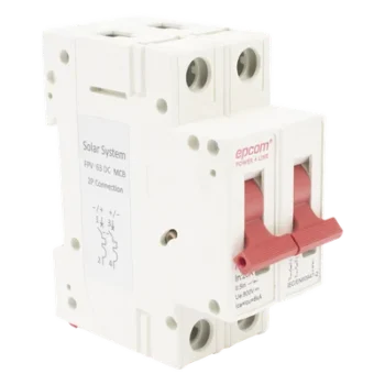 Interruptor Termomagnético DC / 2 Polos / 20 A / 800 VCC / Curva C / 6 kA / Riel DIN