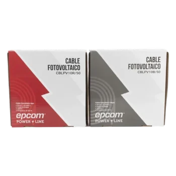 Cable Fotovoltaico / 6 mm² (10 AWG) / 1000/2000 V / 120°C / 50 m (164 ft) / Rojo y Negro / XLPE Resistente a UV
