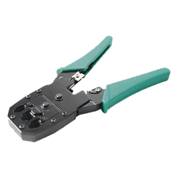 Pinzas Ponchadoras / RJ11-RJ12-RJ45 / Cat5e-Cat6-Cat6a / 4-6-8 Conductores / Corte y Pelado Integrados