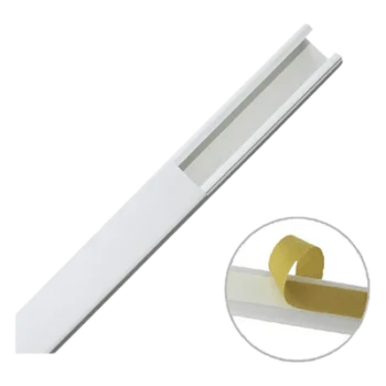 Canaleta PVC / 20 x 17 mm / Una Vía / 6 Pies (1.83 m) / Autoextinguible / Cinta Adhesiva / Blanco